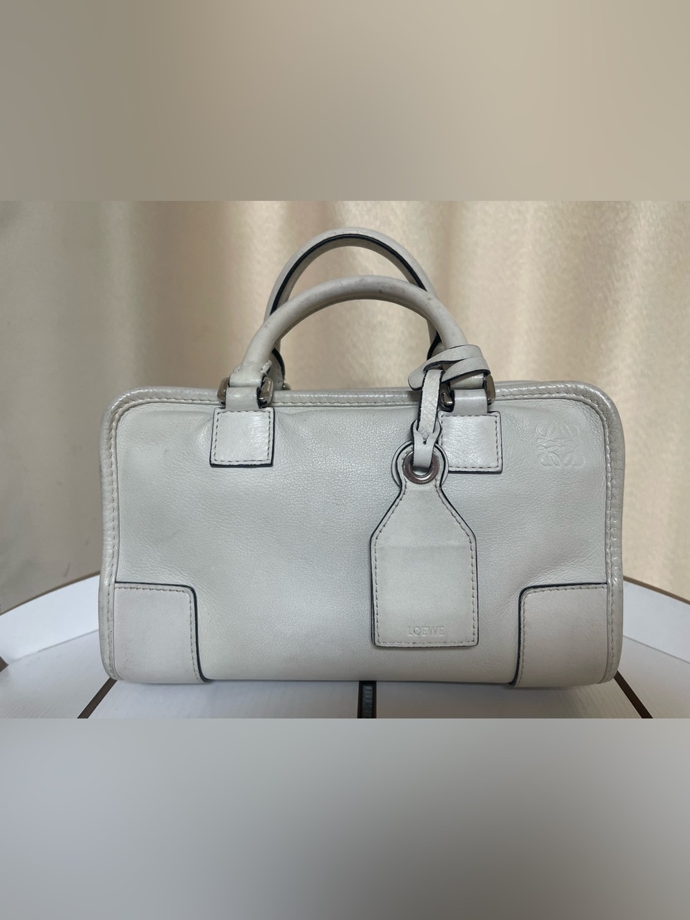 Loewe Amazona 23 White Top Handle Crossbody Arcadie Boston Speedy Puzzle Bag